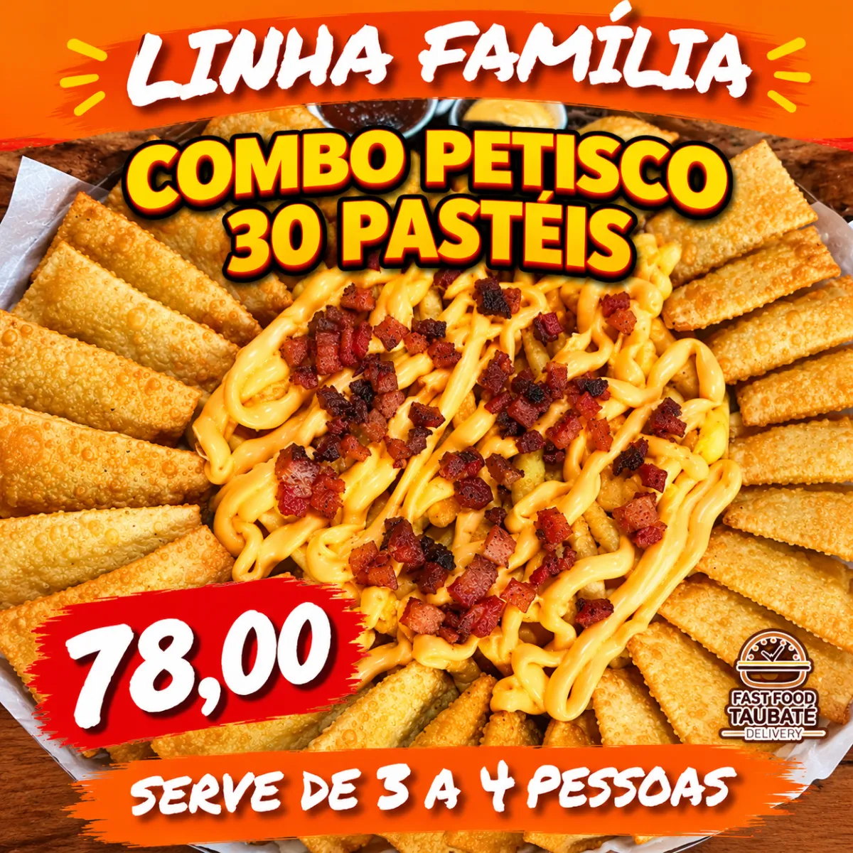 Combo petisco 30 pastéis