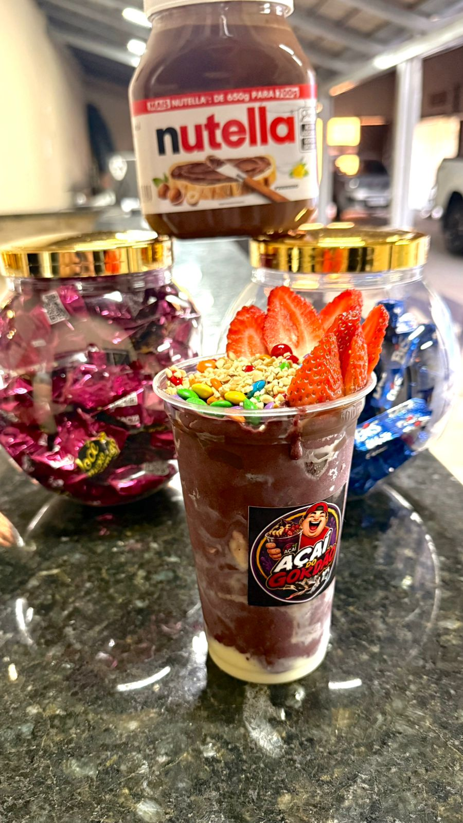 Açaí 550ml 5 adicionais + 1 Calda