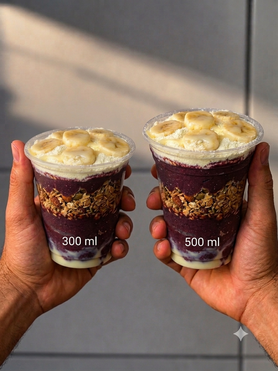 Combo 500ml + 300ml | Banana, Granola, Leite em Pó e Leite Condensado 