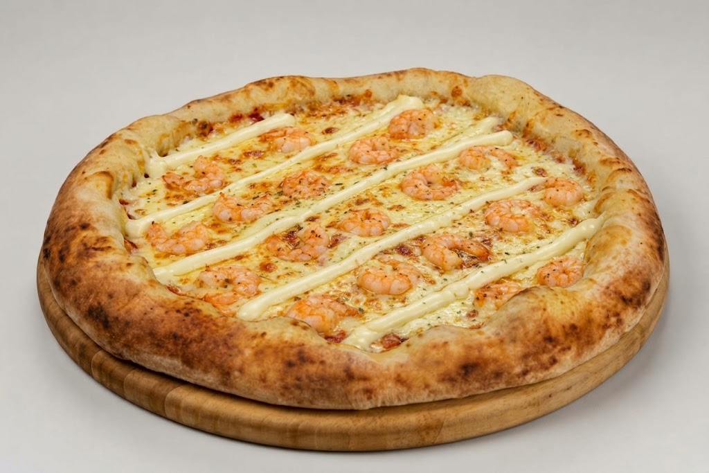 Pizza de camarão cremoso
