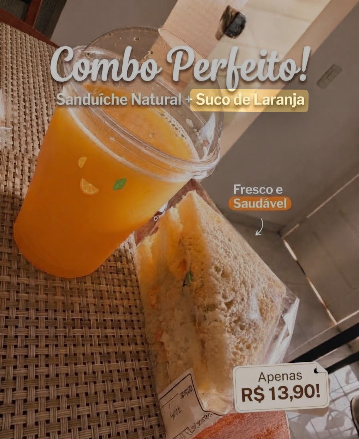 Combo - Sanduiche natural de frango+suco de laranja 200ml