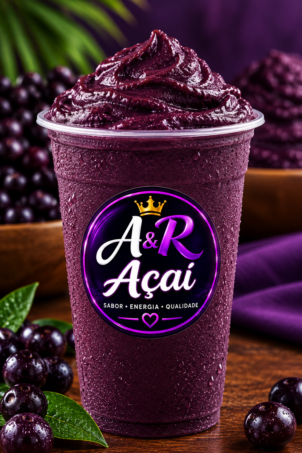 Copo açai puro 400ml